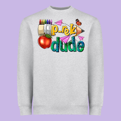 Pre K School Pencil Dude Heavyweight Sweatshirt Designed By Nancycooperartshop