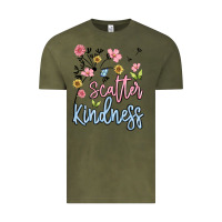Vintage Olive scatter kindness Vintage Tee - MaliasSmallBusiness