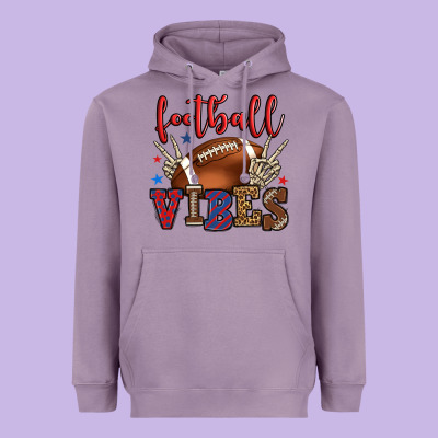 Football Vibes Red And Blue Heavyweight Hoodie Designed By Howdyjamesfarm