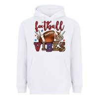 White Football vibes red and blue Heavyweight Hoodie - HowdyJamesFarm