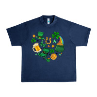 Navy st. patrick heart doodle Urban Heavy Tee - MaliasSmallBusiness