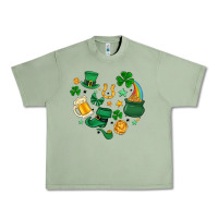 Oil Green st. patrick heart doodle Urban Heavy Tee - MaliasSmallBusiness