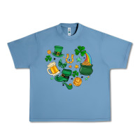 Pebble Blue st. patrick heart doodle Urban Heavy Tee - MaliasSmallBusiness