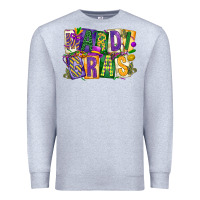 Heather Grey mardi  gras Premium Sweatshirt - CowGirlArtShop