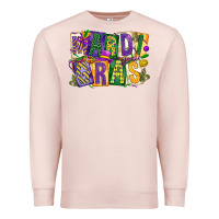 Pale Pink mardi  gras Premium Sweatshirt - CowGirlArtShop
