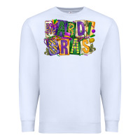 White mardi  gras Premium Sweatshirt - CowGirlArtShop