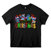 Black merry christmas stitch Heavy Core Tee - AdoDesignShop