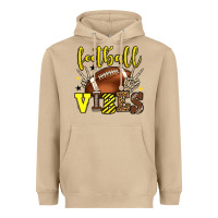 Mushroom Football vibes yellow and black team color Heavyweight Hoodie - HowdyJamesFarm