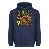 Navy Football vibes yellow and black team color Heavyweight Hoodie - HowdyJamesFarm