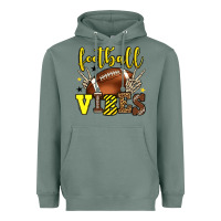 Sage Football vibes yellow and black team color Heavyweight Hoodie - HowdyJamesFarm