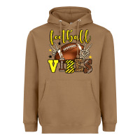 Football Vibes Yellow And Black Team Color Heavyweight Hoodie | Teevron