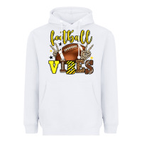 White Football vibes yellow and black team color Heavyweight Hoodie - HowdyJamesFarm