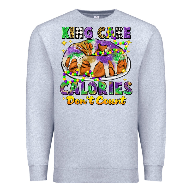 King Cake Calories Dont Count Mardi Gras Premium Sweatshirt by CowGirlArtShop | Teevron