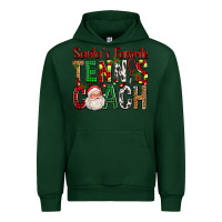Forest Green Santa's Favorite Tennis Coach For Christmas Urban Hoodie - FaDigitalArtStudio