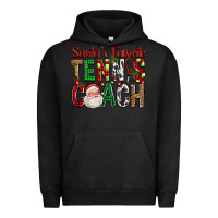 Pigment Black Santa's Favorite Tennis Coach For Christmas Urban Hoodie - FaDigitalArtStudio