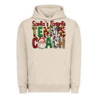 Pigment French Oak Santa's Favorite Tennis Coach For Christmas Urban Hoodie - FaDigitalArtStudio
