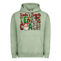 Pigment Oil Green Santa's Favorite Tennis Coach For Christmas Urban Hoodie - FaDigitalArtStudio