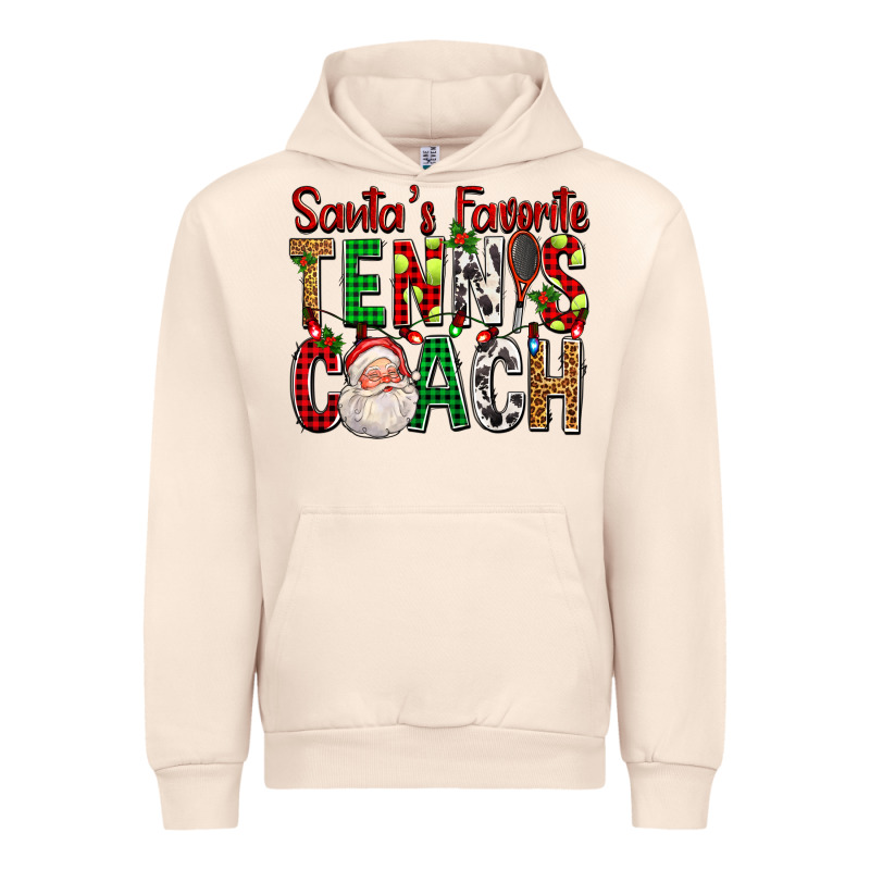 Santa's Favorite Tennis Coach For Christmas Urban Hoodie by FaDigitalArtStudio | Teevron