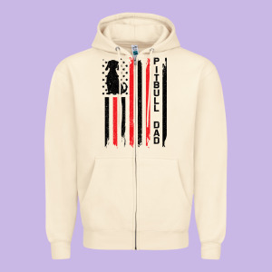 Pitbull Dad Zipper Hoodie Designed By Bettercallsaul
