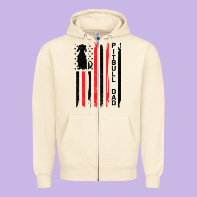 Pitbull Dad Zipper Hoodie Designed By Bettercallsaul