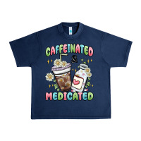Navy caffeinated and medicated Urban Heavy Tee - MaliasSmallBusiness