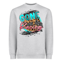 Heather Grey gone racing Heavyweight Sweatshirt - MaliasSmallBusiness