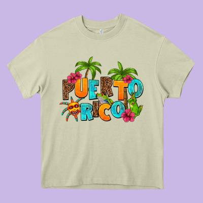 Puerto Rico Heavy Core Tee Designed By Adodesignshop