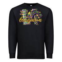 Black louisiana leopard mardi gras 12 inches 300 dpi Premium Sweatshirt - CowGirlArtShop