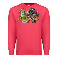 Cardinal louisiana leopard mardi gras 12 inches 300 dpi Premium Sweatshirt - CowGirlArtShop