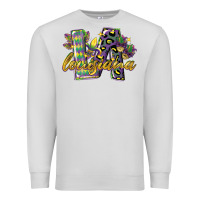 Dove Grey louisiana leopard mardi gras 12 inches 300 dpi Premium Sweatshirt - CowGirlArtShop