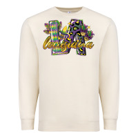 Sandshell louisiana leopard mardi gras 12 inches 300 dpi Premium Sweatshirt - CowGirlArtShop