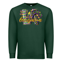 Sports Green louisiana leopard mardi gras 12 inches 300 dpi Premium Sweatshirt - CowGirlArtShop