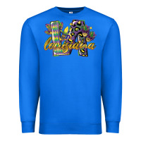 True Royal louisiana leopard mardi gras 12 inches 300 dpi Premium Sweatshirt - CowGirlArtShop
