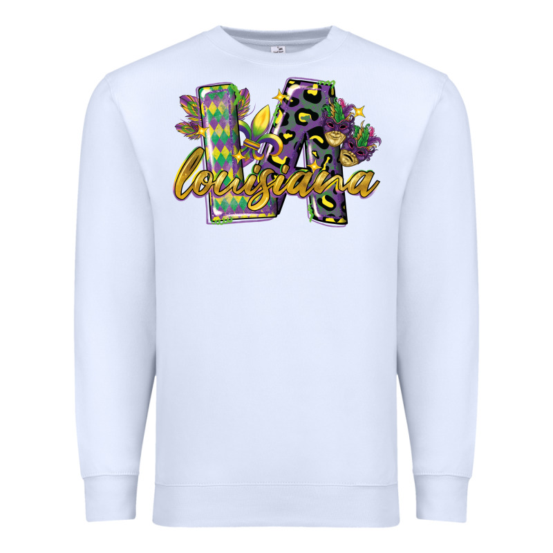 Louisiana Leopard Mardi Gras 12 Inches 300 Dpi Premium Sweatshirt by CowGirlArtShop | Teevron