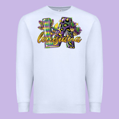 Louisiana Leopard Mardi Gras 12 Inches 300 Dpi Premium Sweatshirt Designed By Cowgirlartshop