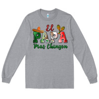 Heather Grey el papa mas chingon Long Sleeve Tee - MaliasSmallBusiness