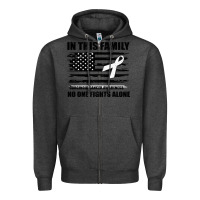 Charcoal Heather No One Fights Alone Pancreatic Cancer Awareness Zipper Hoodie - Bettercallsaul