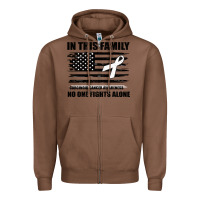 Chestnut No One Fights Alone Pancreatic Cancer Awareness Zipper Hoodie - Bettercallsaul