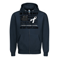Navy No One Fights Alone Pancreatic Cancer Awareness Zipper Hoodie - Bettercallsaul