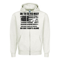Oatmeal Heather No One Fights Alone Pancreatic Cancer Awareness Zipper Hoodie - Bettercallsaul