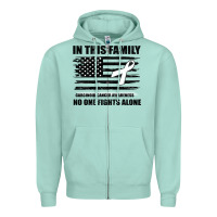 Seafoam No One Fights Alone Pancreatic Cancer Awareness Zipper Hoodie - Bettercallsaul