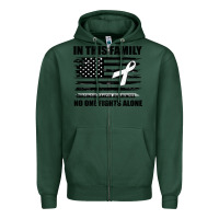 Sports Green No One Fights Alone Pancreatic Cancer Awareness Zipper Hoodie - Bettercallsaul