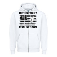 White No One Fights Alone Pancreatic Cancer Awareness Zipper Hoodie - Bettercallsaul