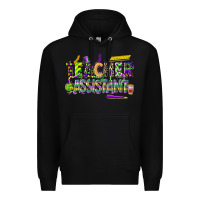 Black mardi gras teacher assistant Premium Hoodie - CowGirlArtShop