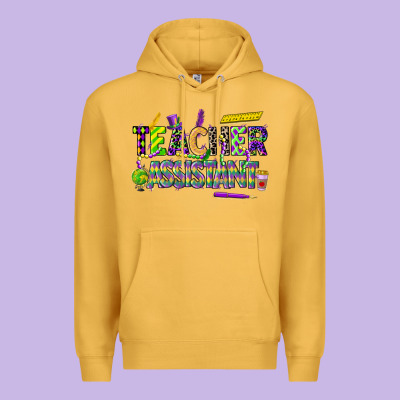 Mardi Gras Teacher Assistant Premium Hoodie Designed By Cowgirlartshop