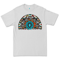Dove Grey western turquoise aztec cowhide serape  rainbows Premium Tee - AdoDesignShop