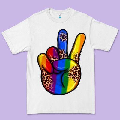 Pride Leopard Peace Hand Premium Tee Designed By Jahusdesignshop