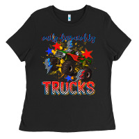 Black easily distracted by trucks Ladies Tee - AdoDesignShop