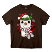 Chocolate Brown Christmas snowman coffee Heavy Core Tee - JahusDesignShop