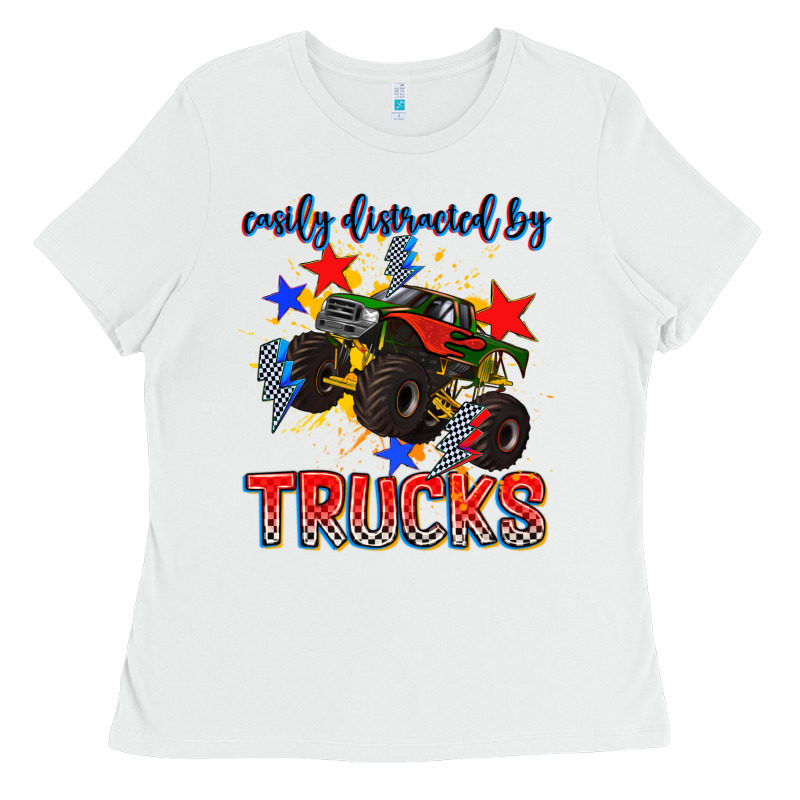 Easily Distracted By Trucks Ladies Tee by AdoDesignShop | Teevron